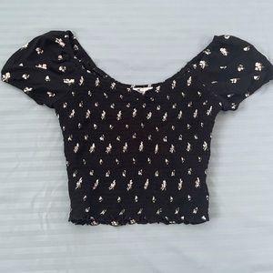 Smocked Floral Puff Sleeve Top